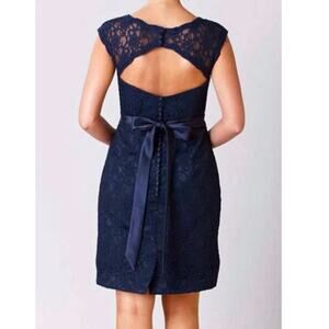 Mori Lee by Madeline Gardner Navy Lace Cocktail Dress – Size 8